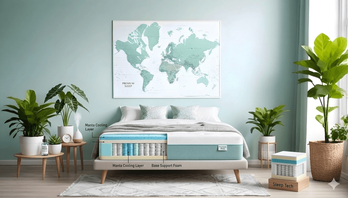 Colchón viscoelástico WH Mattress con muelles ensacados – vista superior